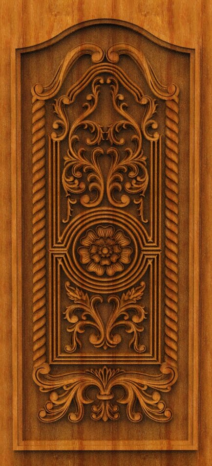 3D DOOR - OAK-06 Classic Floral Victorian Relief Carved Wood Door Panel